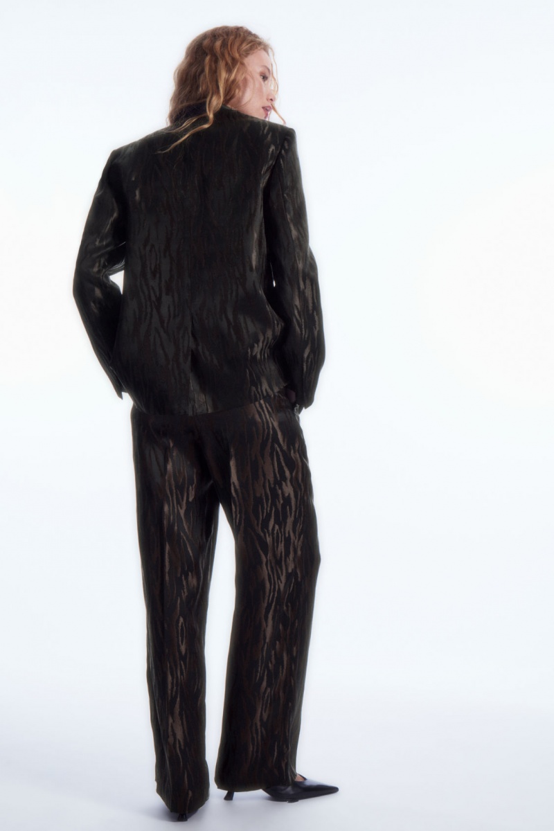 Dámské Kalhoty COS Zebra-Jacquard Tailored Tmavě Hnědé Černé | VYWP-50138