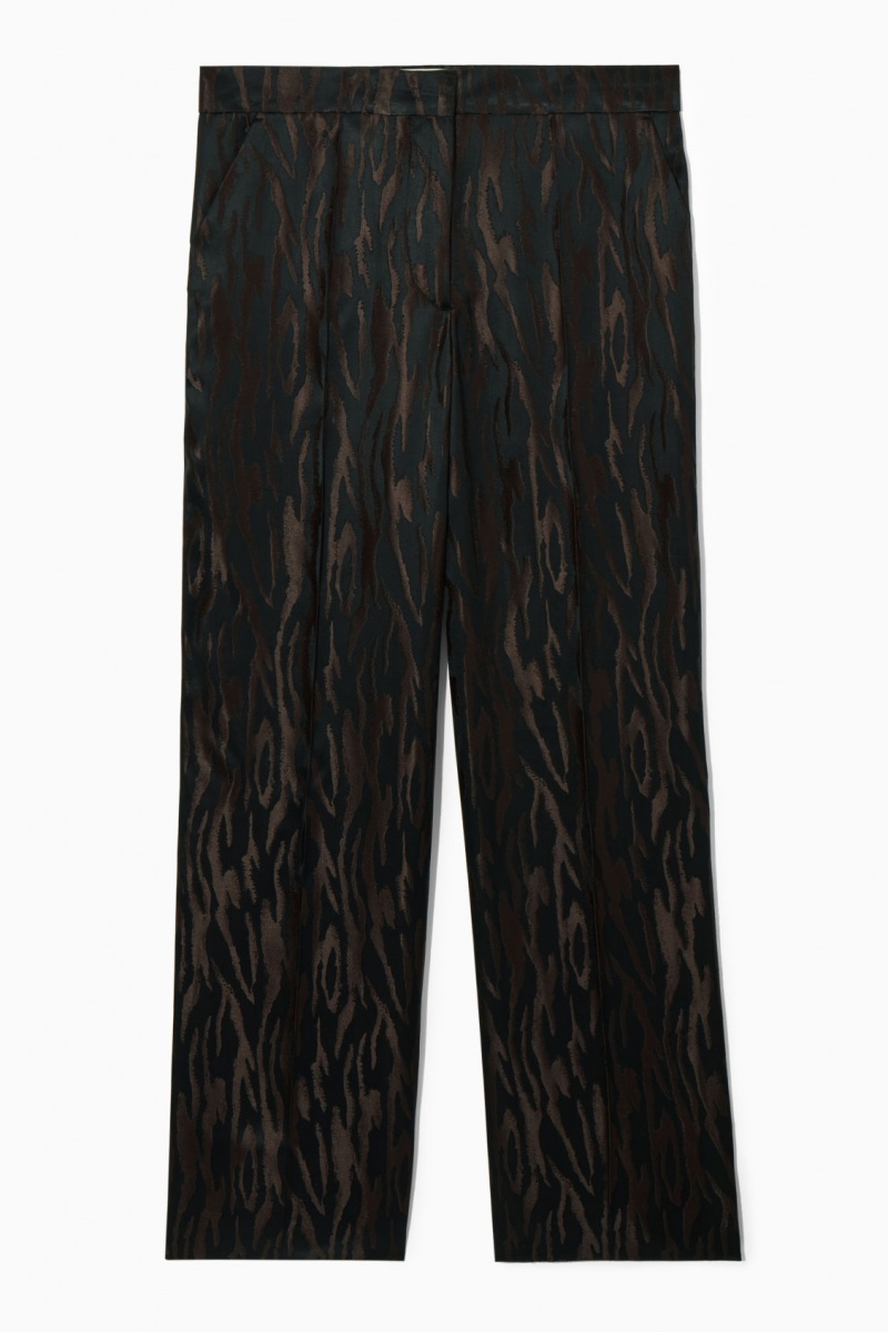 Dámské Kalhoty COS Zebra-Jacquard Tailored Tmavě Hnědé Černé | VYWP-50138