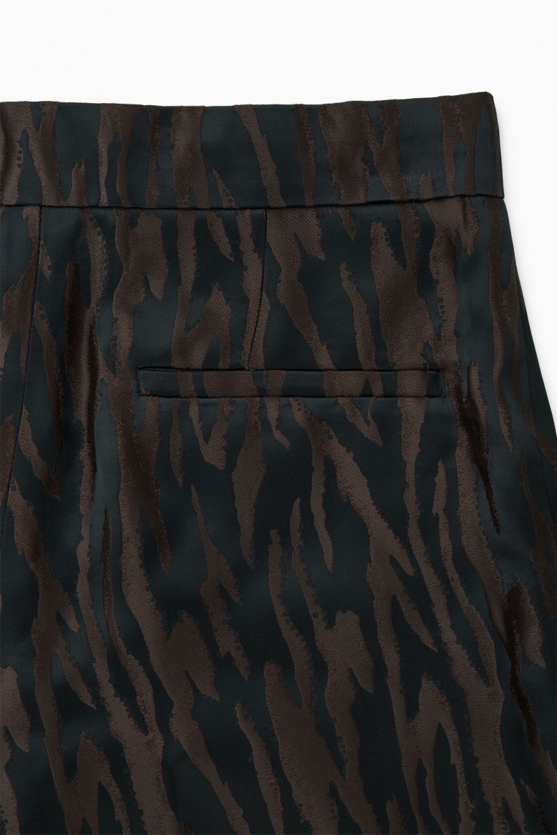 Dámské Kalhoty COS Zebra-Jacquard Tailored Tmavě Hnědé Černé | VYWP-50138