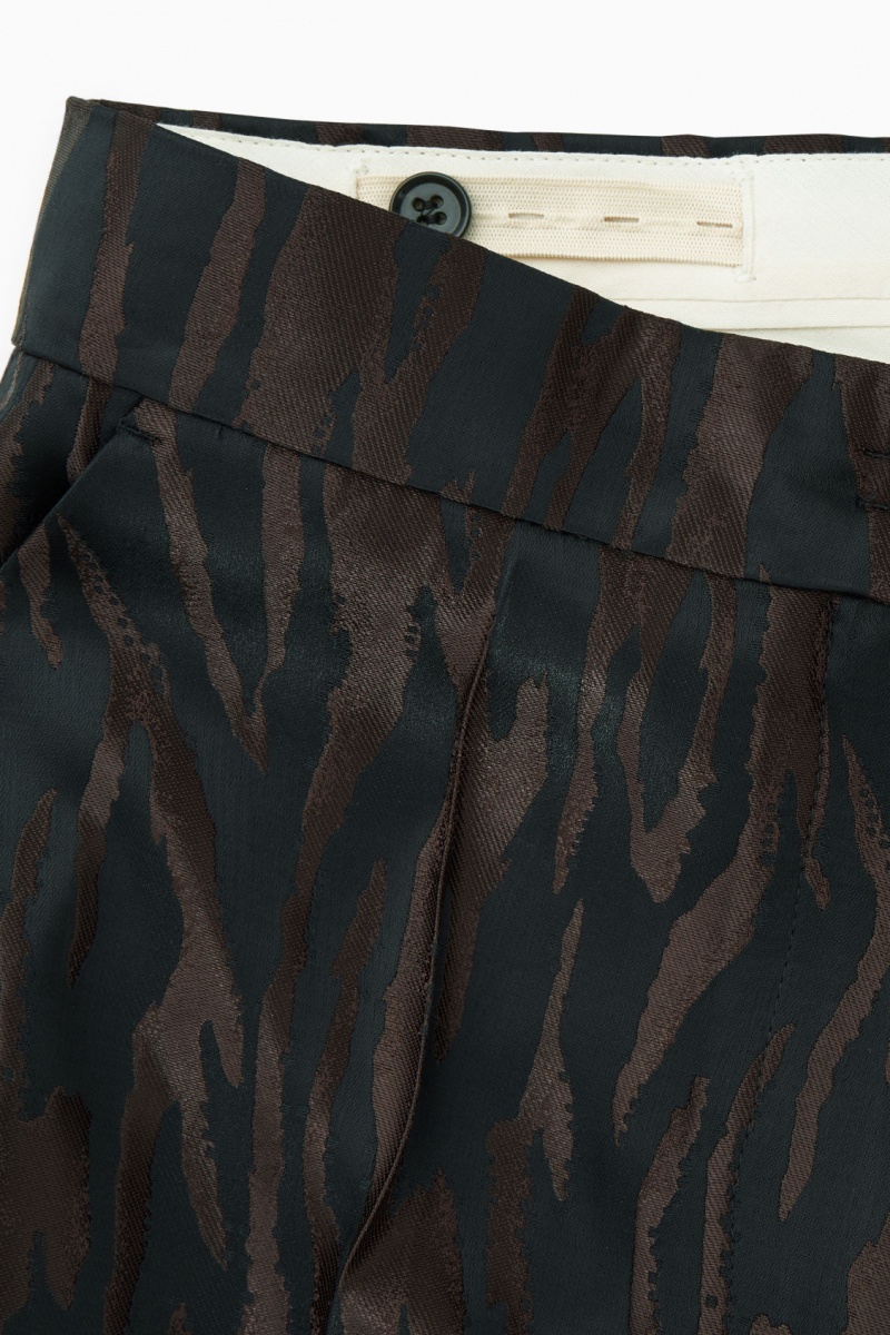 Dámské Kalhoty COS Zebra-Jacquard Tailored Tmavě Hnědé Černé | VYWP-50138