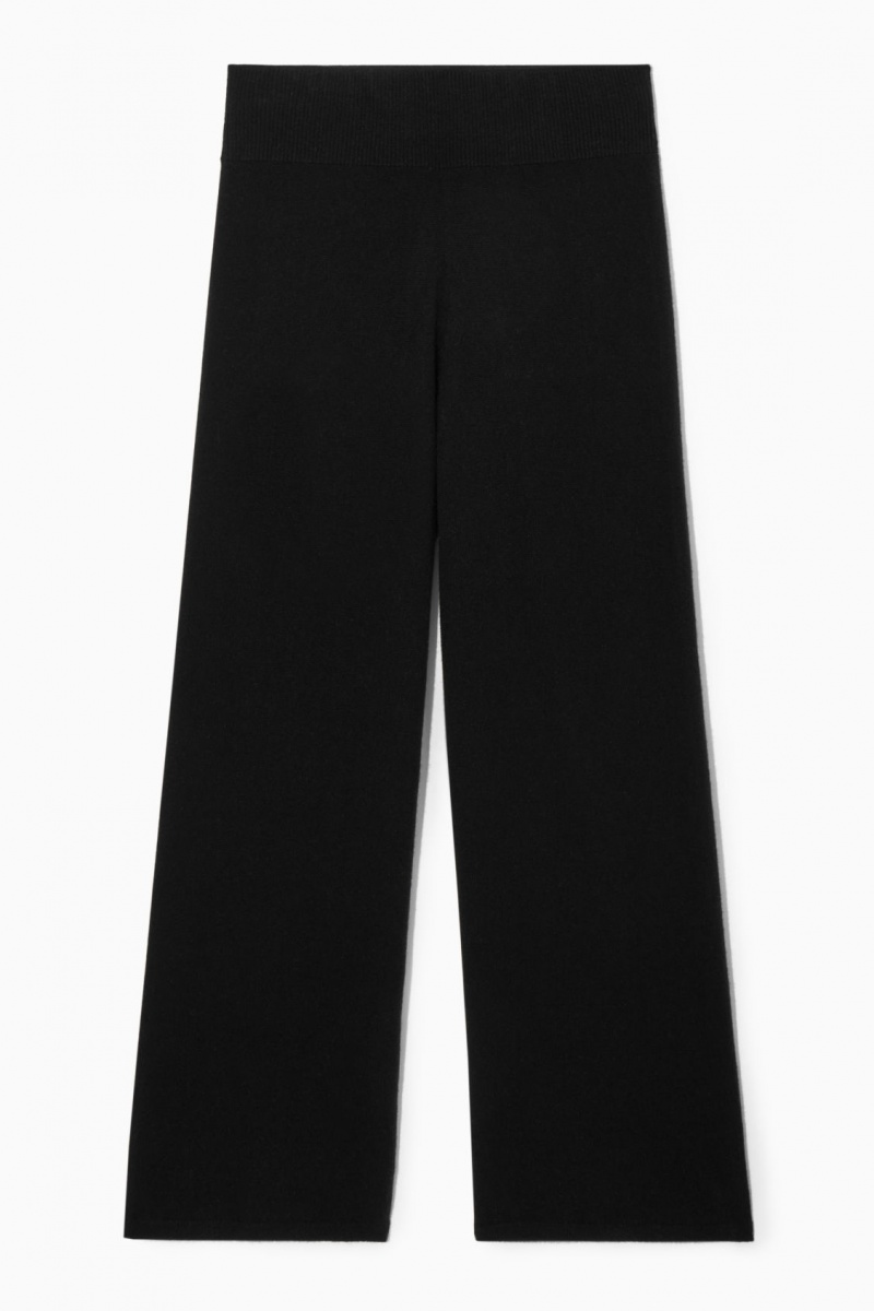 Dámské Kalhoty COS Široké-Leg Pure Cashmere Černé | DNCA-05976