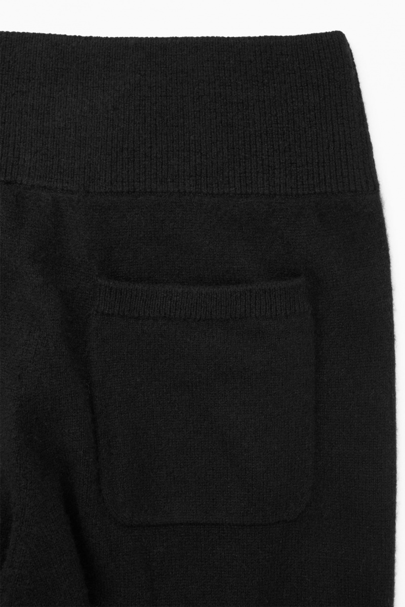 Dámské Kalhoty COS Široké-Leg Pure Cashmere Černé | DNCA-05976