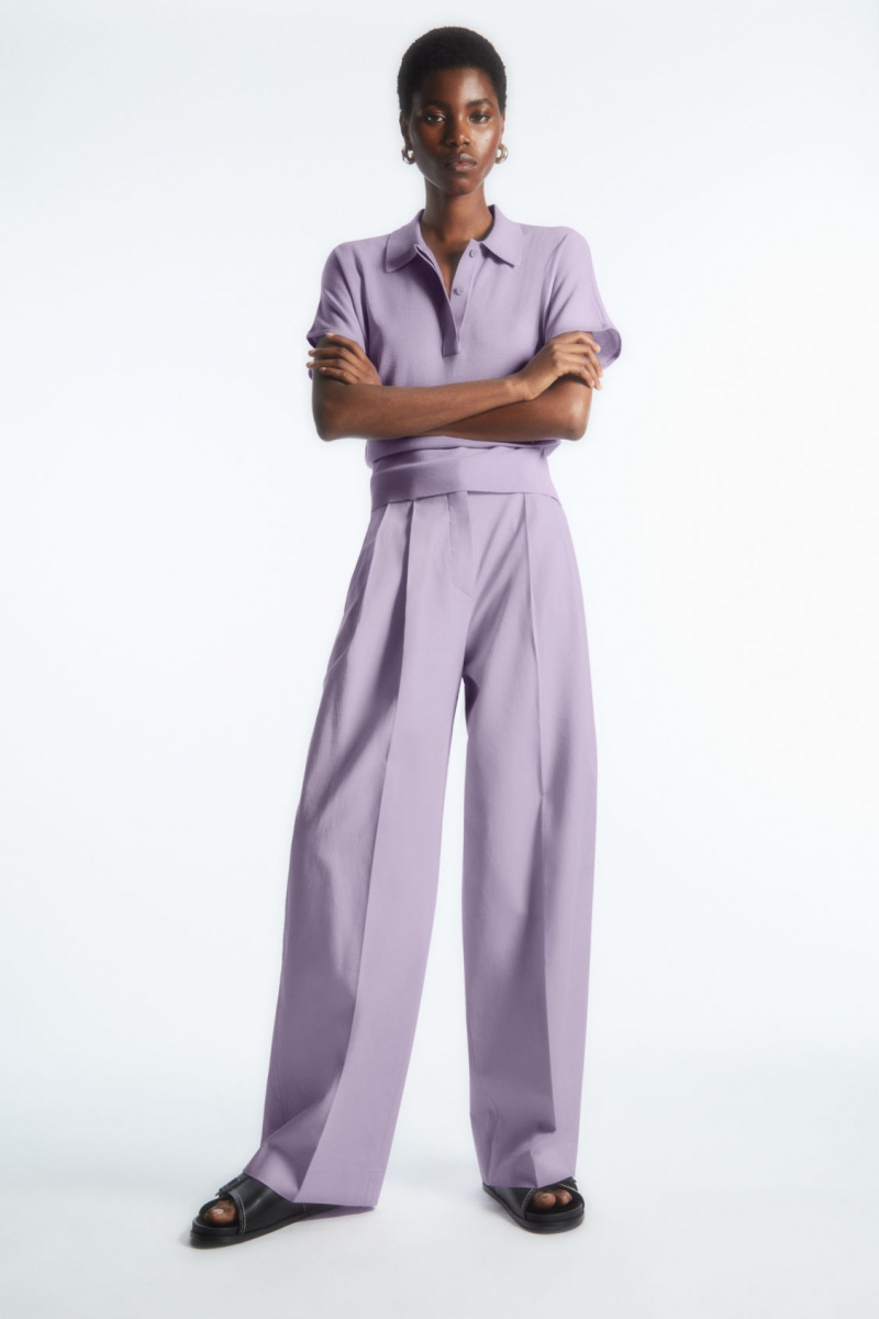 Dámské Kalhoty COS Široké-Leg Tailored Světle Fialové | QTFS-13746