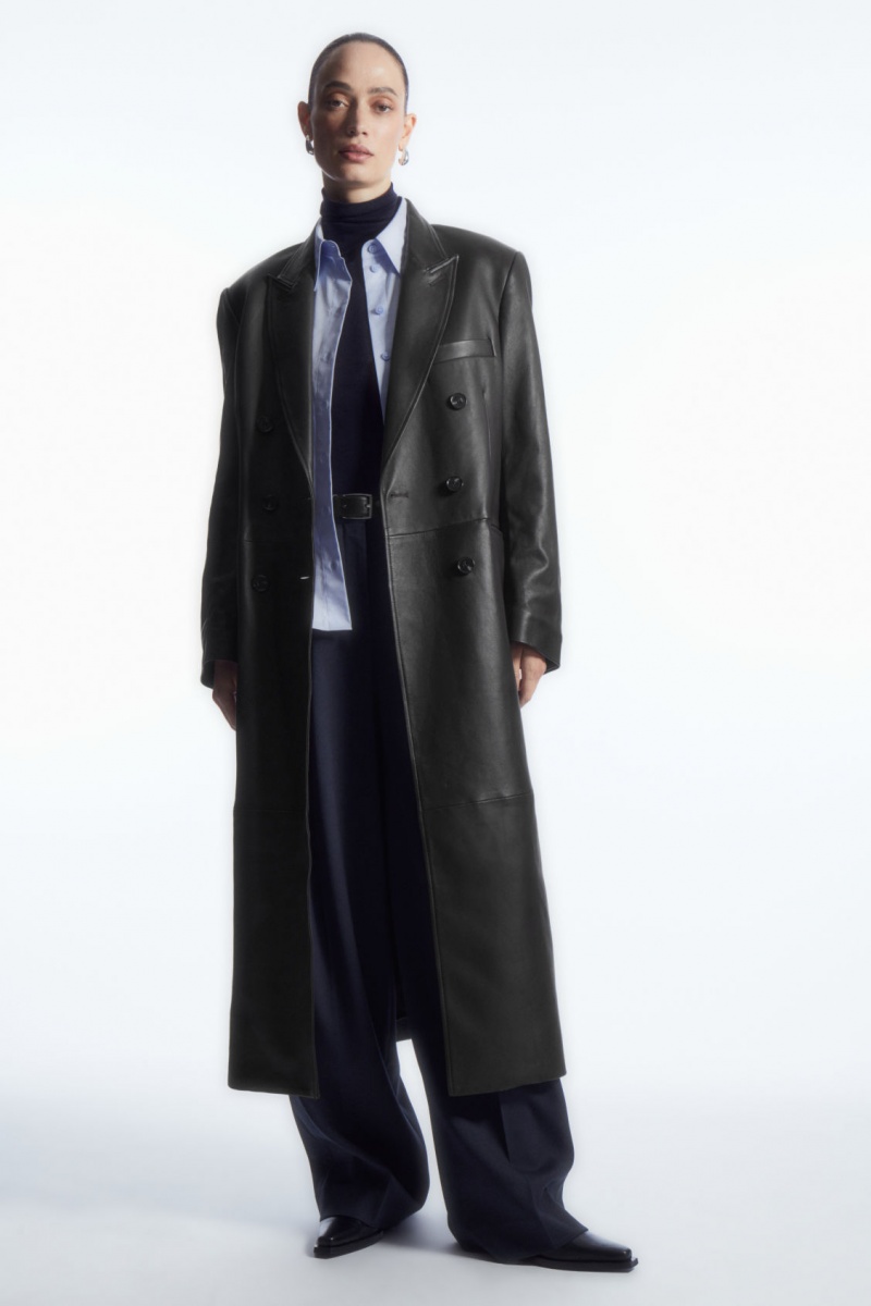 Dámské Kalhoty COS Široké-Leg Tailored Vlna Tmavě Blankyt | HQUA-75923