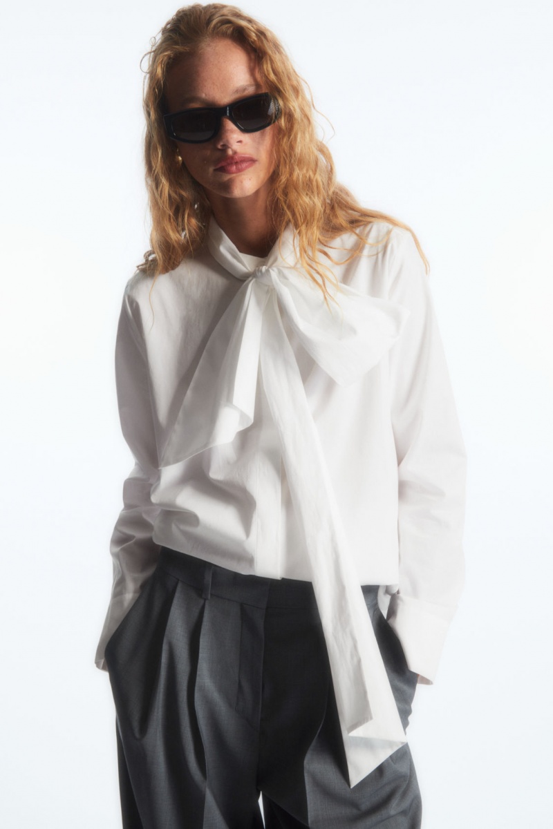 Dámské Kalhoty COS Široké-Leg Tailored Vlna Šedé | GVBY-30782