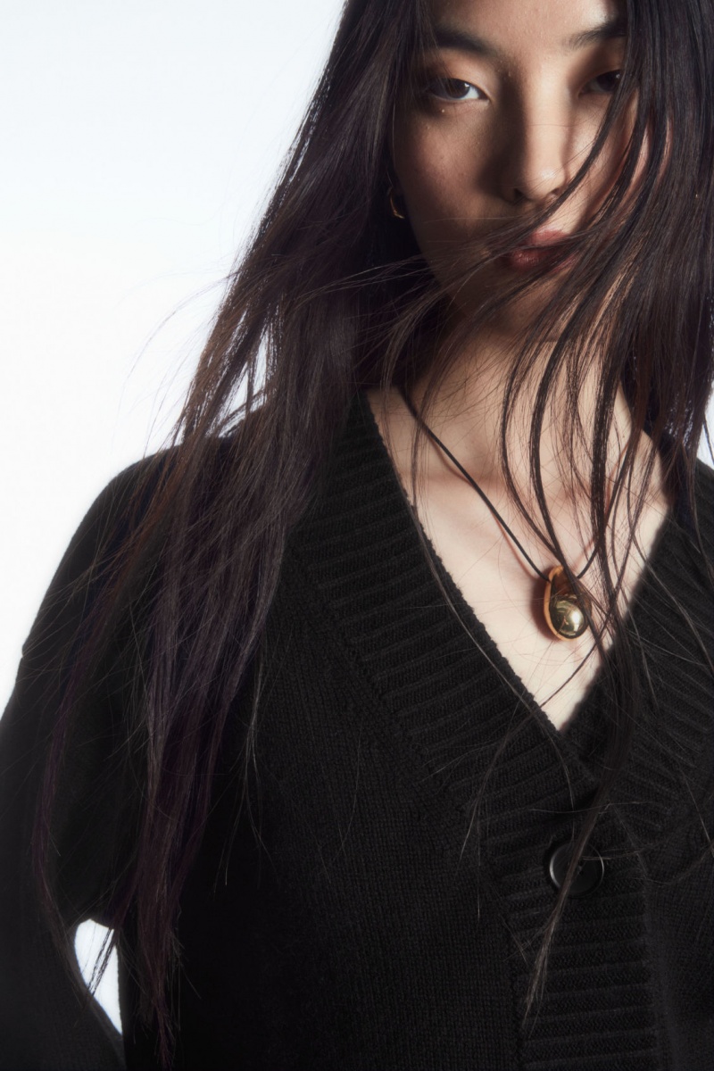 Dámské Kardigan COS Cocooning Vlna V-Neck Černé | RPWJ-72089