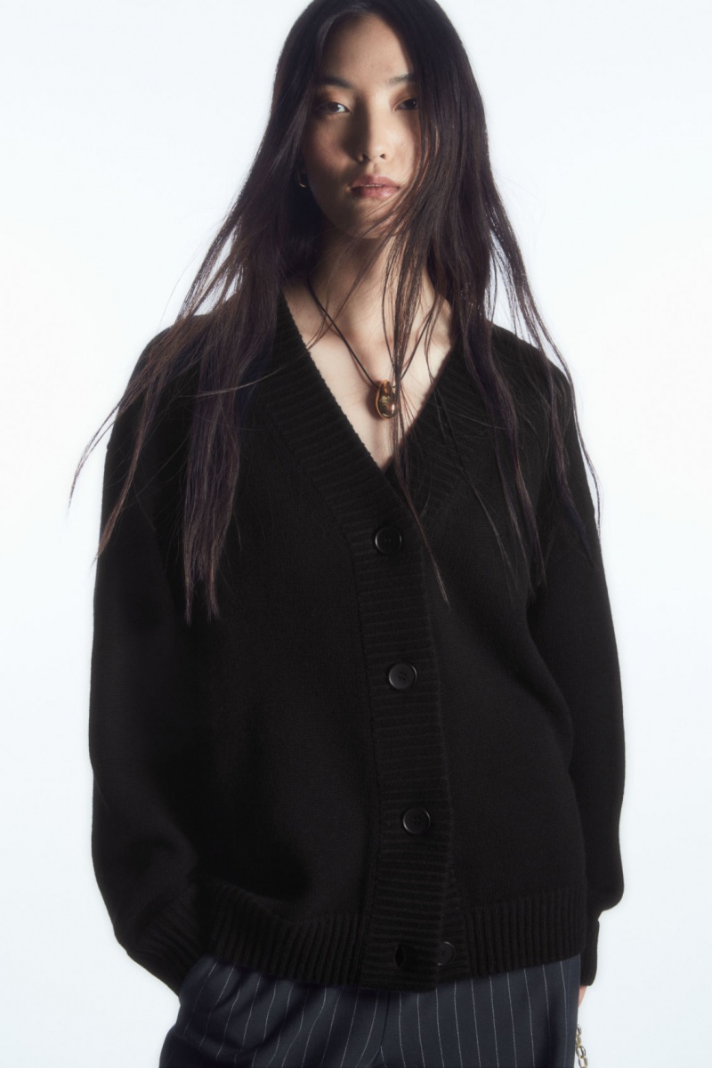 Dámské Kardigan COS Cocooning Vlna V-Neck Černé | RPWJ-72089