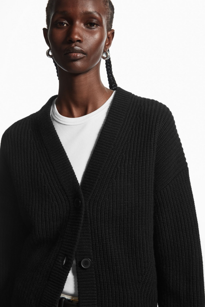 Dámské Kardigan COS Cropped Vlna And Cashmere-Blend Černé | DKCG-50621