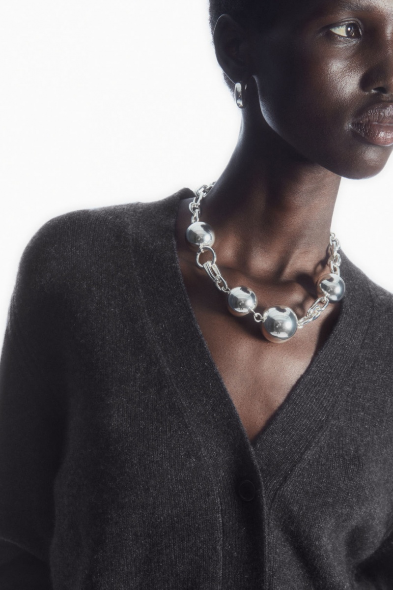 Dámské Kardigan COS Pure Cashmere Tmavě Šedé | JPIW-80241