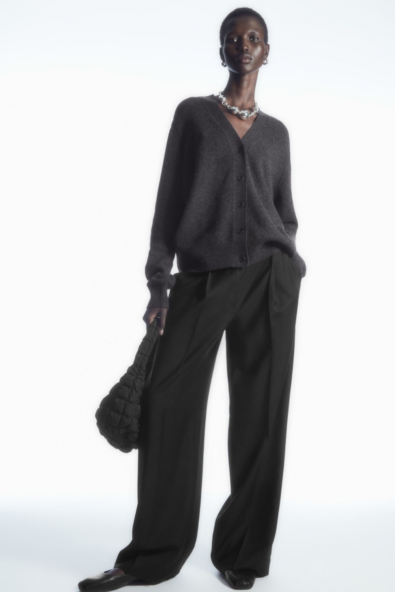Dámské Kardigan COS Pure Cashmere Tmavě Šedé | JPIW-80241