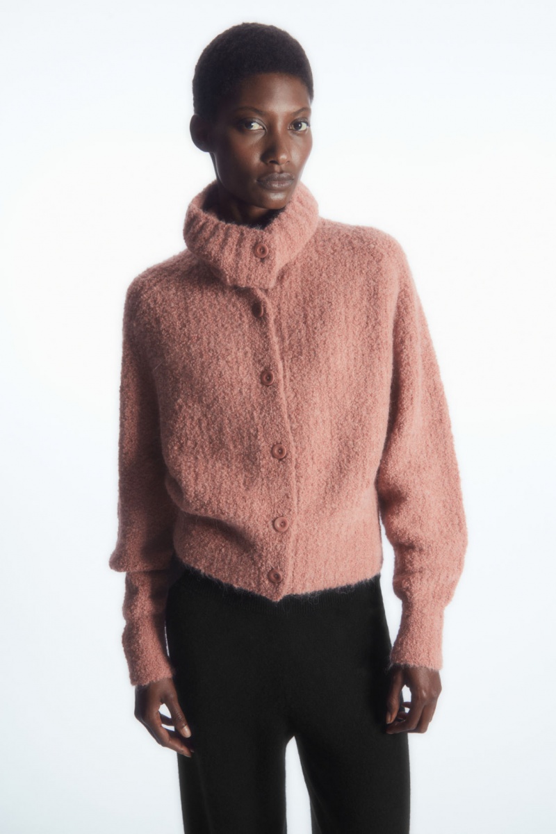 Dámské Kardigan COS Spread-Collar Textured Alpaca Růžové | NWPJ-91528