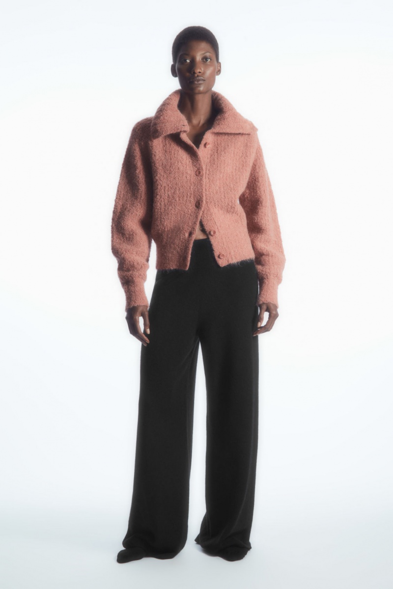 Dámské Kardigan COS Spread-Collar Textured Alpaca Růžové | NWPJ-91528