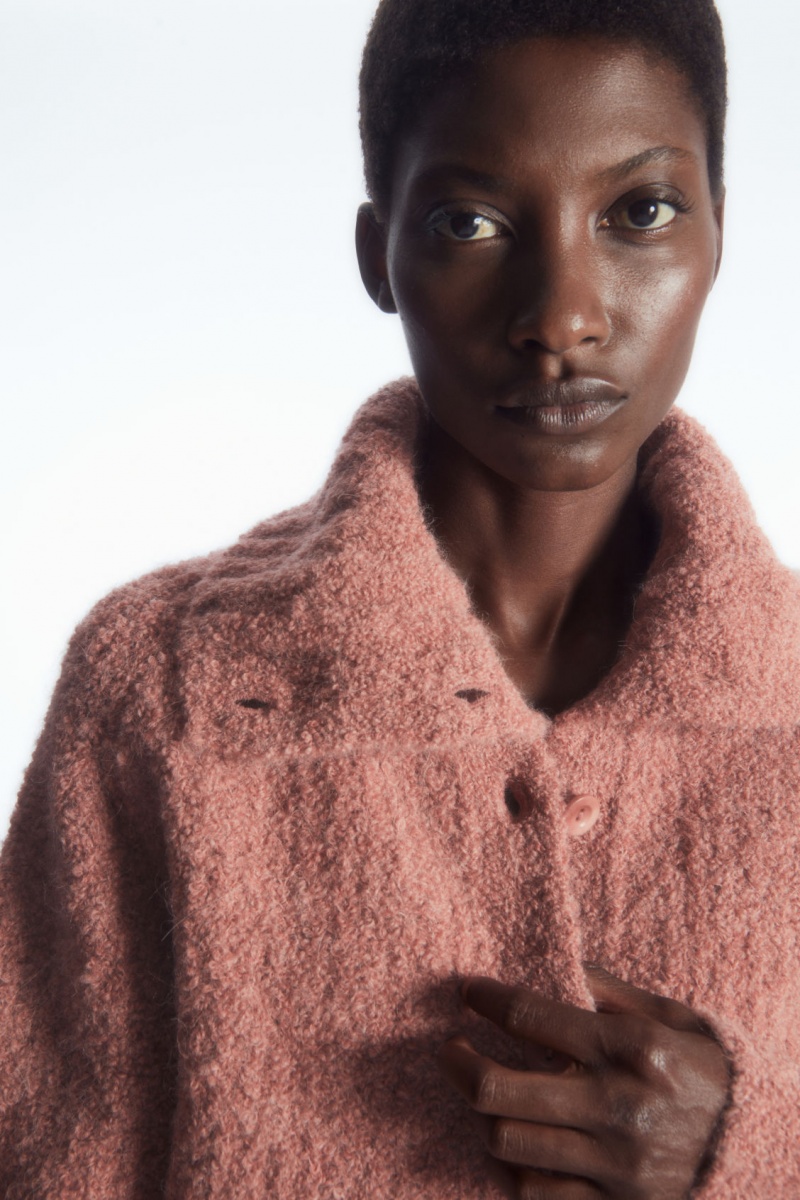 Dámské Kardigan COS Spread-Collar Textured Alpaca Růžové | NWPJ-91528