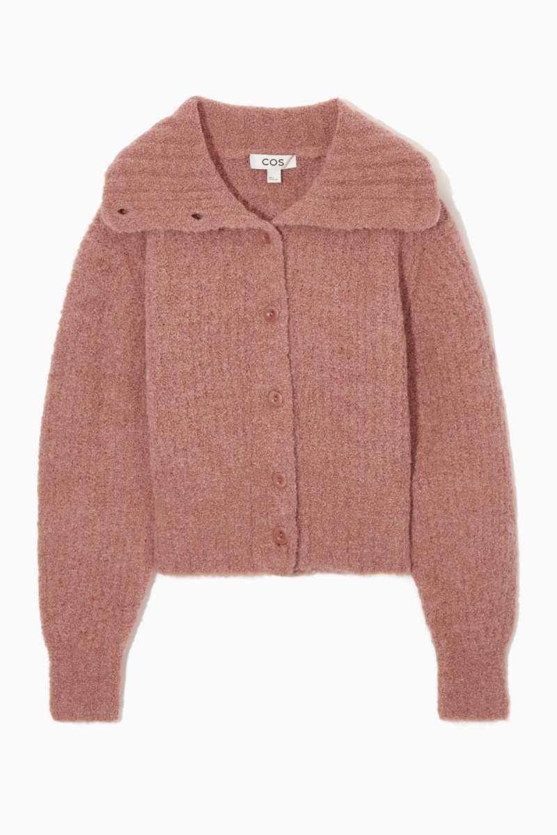 Dámské Kardigan COS Spread-Collar Textured Alpaca Růžové | NWPJ-91528