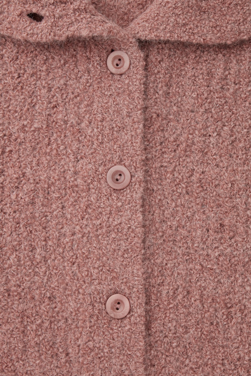 Dámské Kardigan COS Spread-Collar Textured Alpaca Růžové | NWPJ-91528