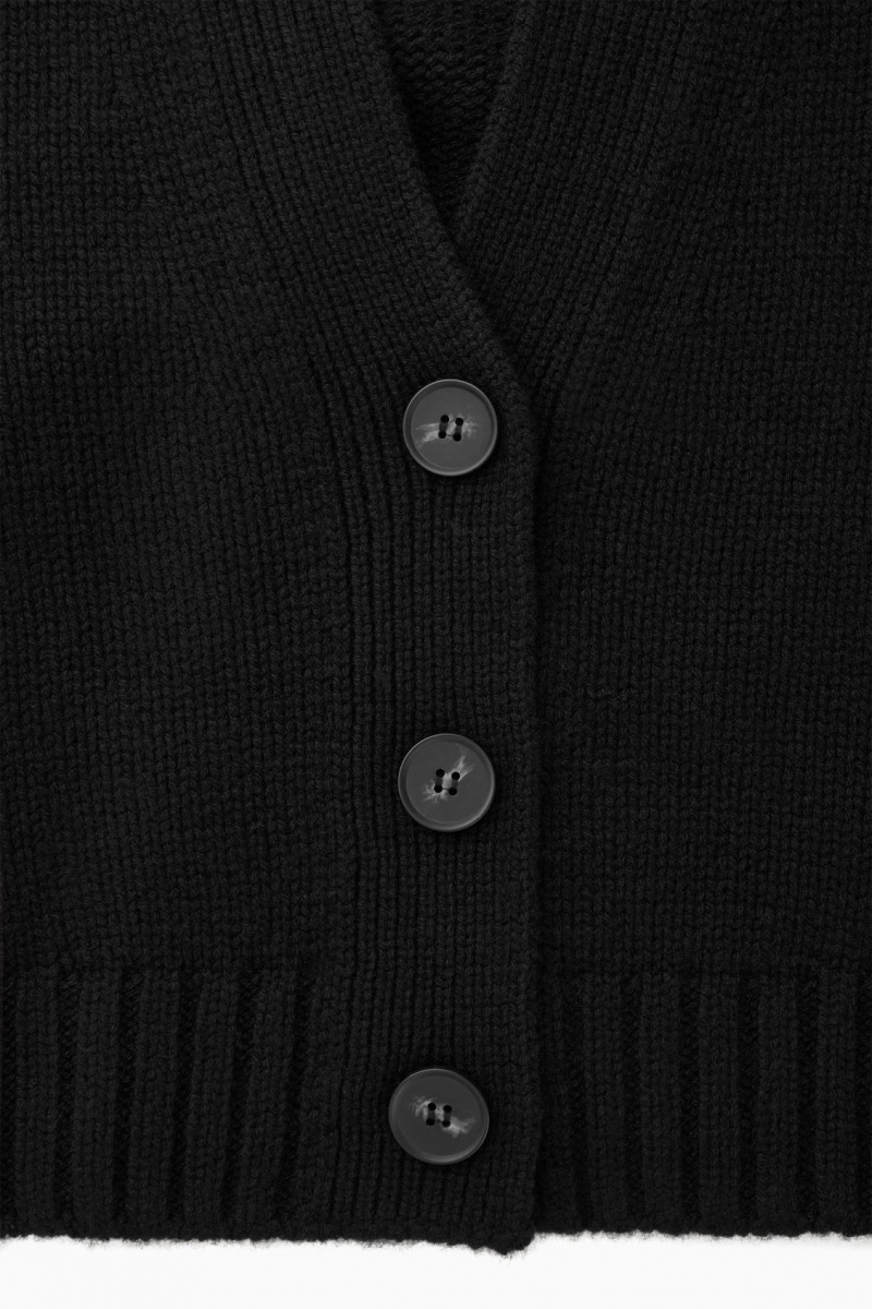 Dámské Kardigan COS Tlustý Cropped Cashmere-Blend Černé | WMVL-95246