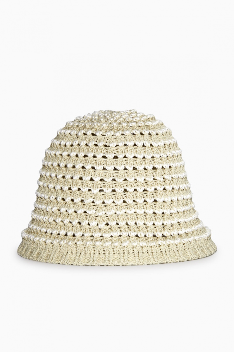 Dámské Klobouky COS Crochet Bucket Světle Béžový Bílé | YRCM-26895