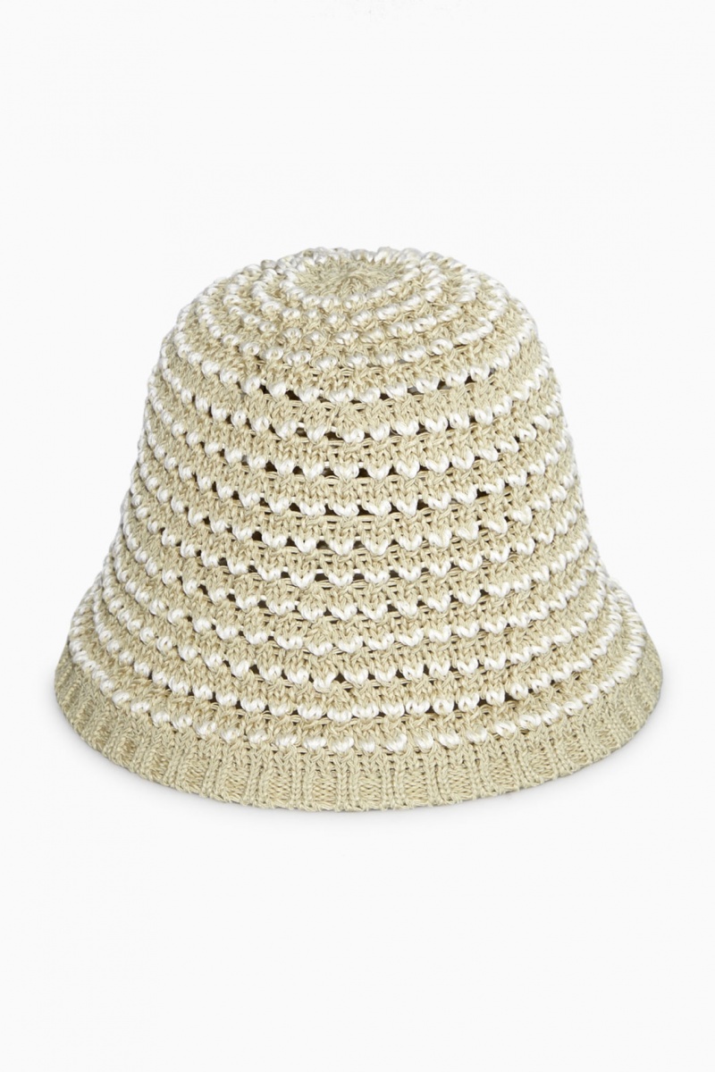 Dámské Klobouky COS Crochet Bucket Světle Béžový Bílé | YRCM-26895