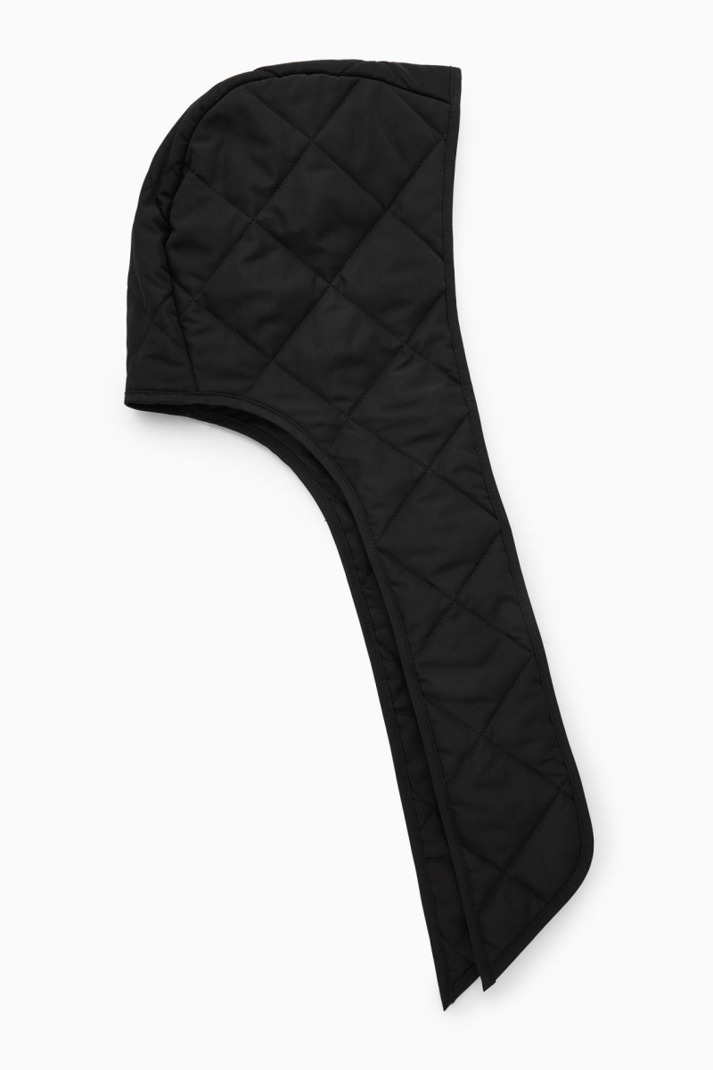 Dámské Klobouky COS Prošívaný-Front Hood Černé | CUMG-94108