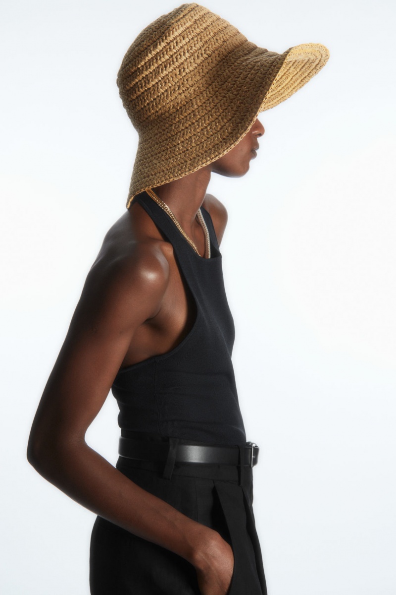 Dámské Klobouky COS Straw Bucket Béžový | XPDZ-56713