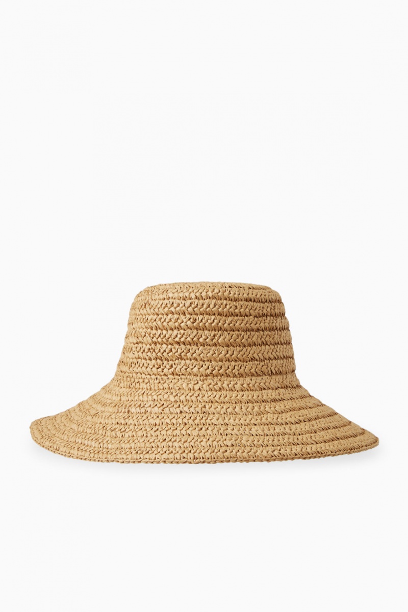 Dámské Klobouky COS Straw Bucket Béžový | XPDZ-56713