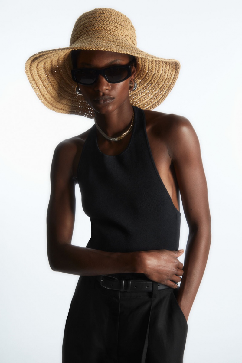 Dámské Klobouky COS Straw Bucket Béžový | XPDZ-56713