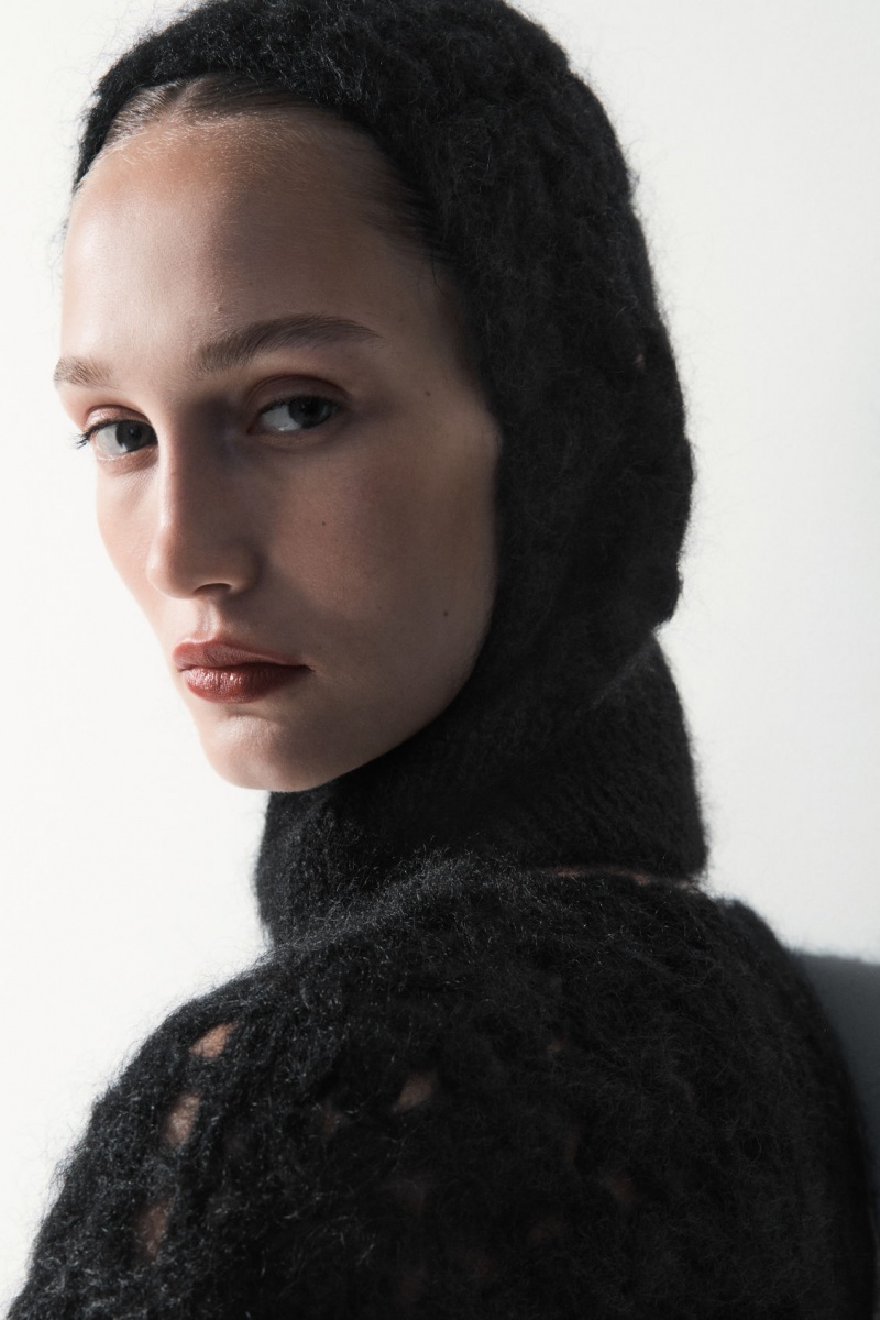 Dámské Klobouky COS The Crochet-Knit Balaclava Černé | ZTVQ-91608