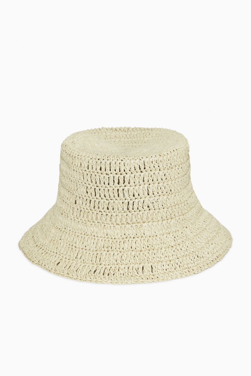 Dámské Klobouky COS Woven Straw Bucket Béžový | YVNL-75614
