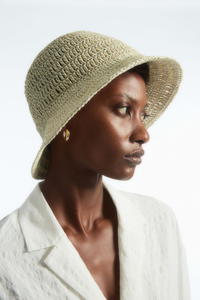 Dámské Klobouky COS Woven Straw Bucket Béžový | YVNL-75614