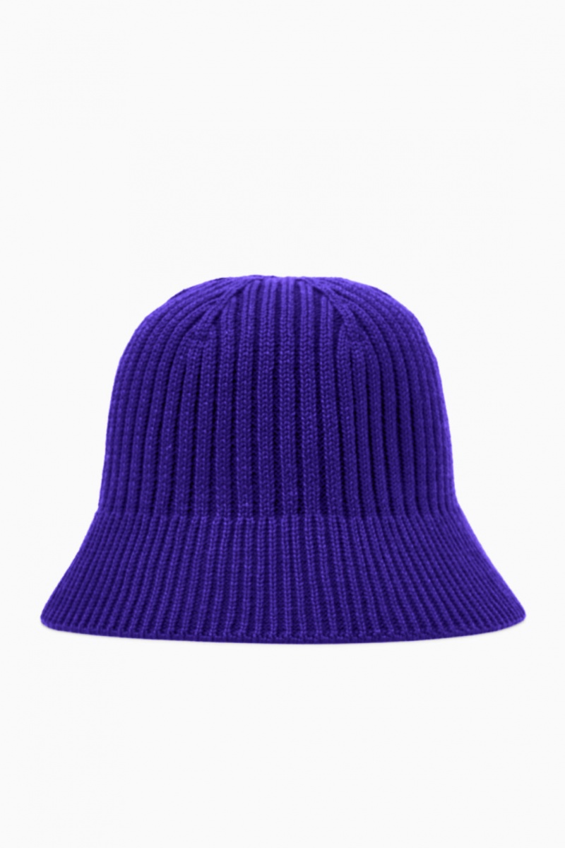 Dámské Klobouky COS Žebrovaný Merino Vlna Bucket Blankyt | GLAM-78054