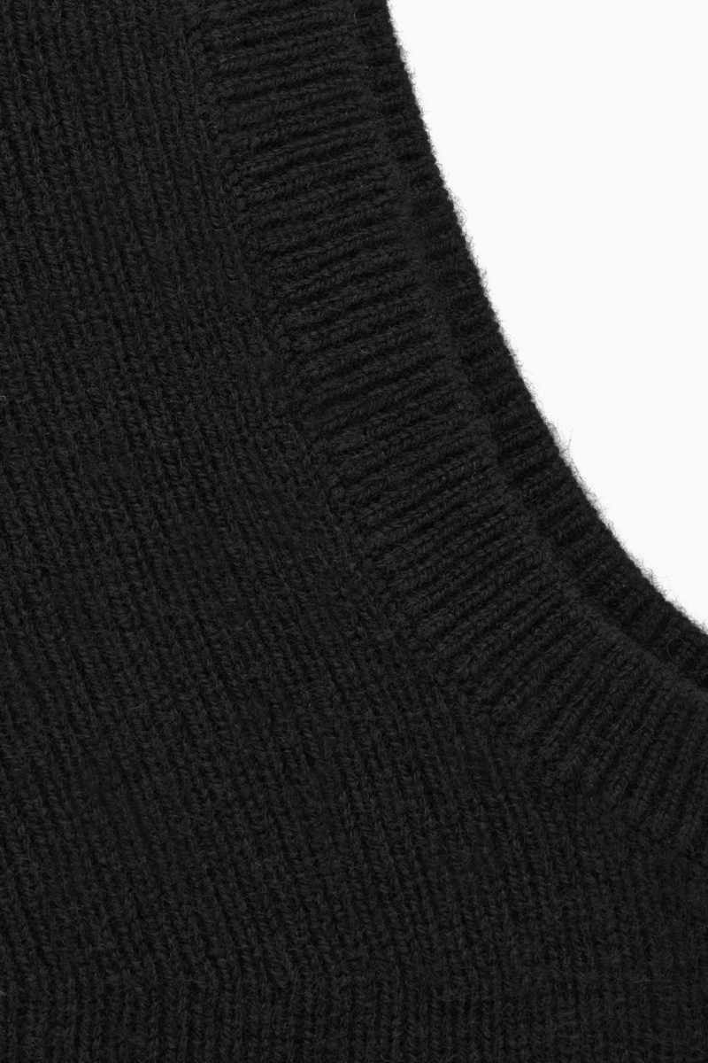 Dámské Klobouky COS Žebrovaný Vlna-Cashmere Balaclava Černé | YOXZ-31875