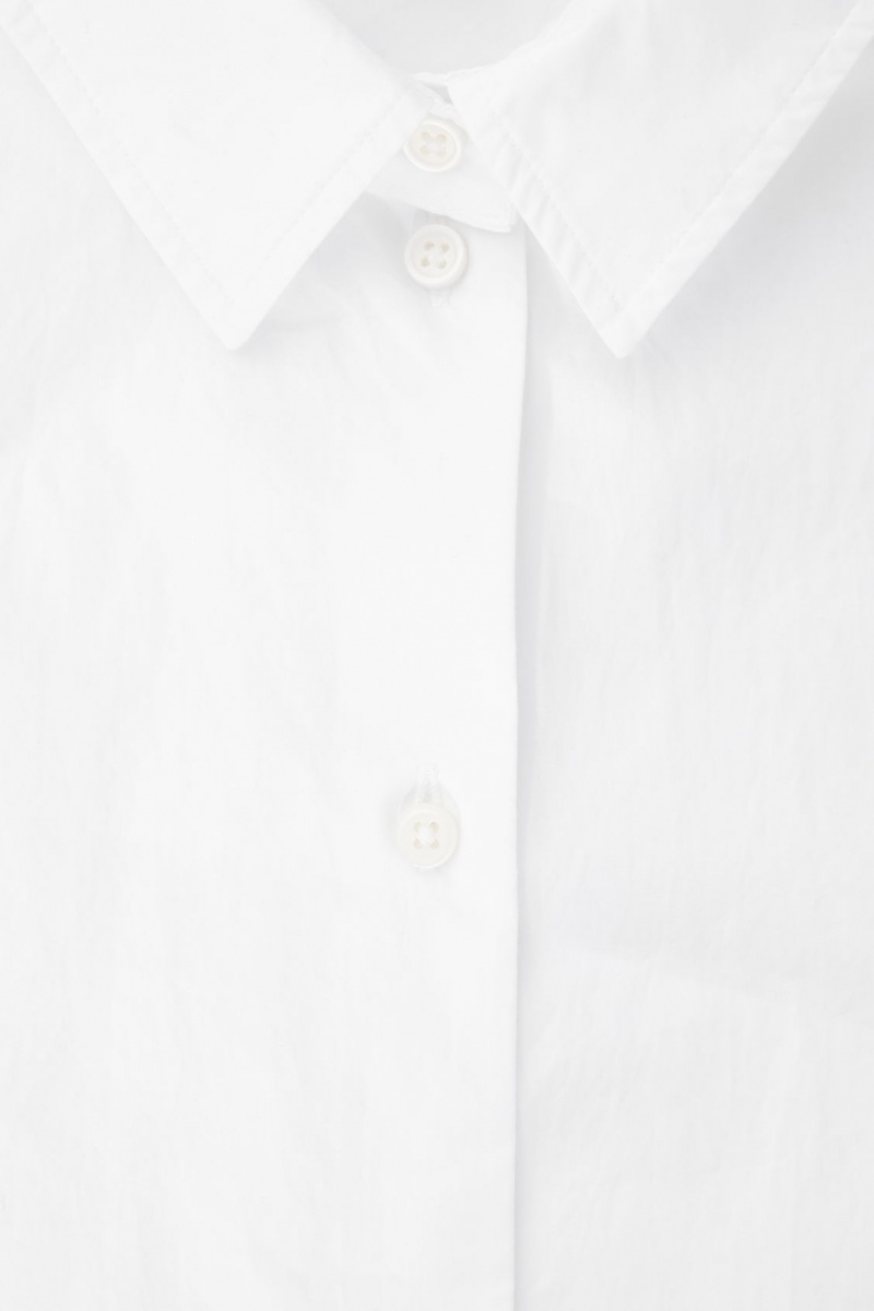 Dámské Košile COS Boxy Krátké-Sleeved Poplin Bílé | HDKV-65741