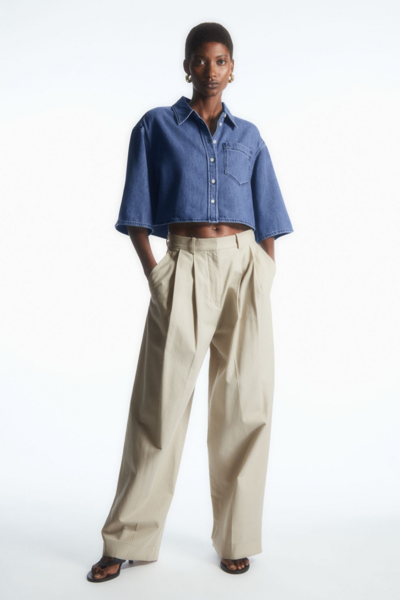 Dámské Košile COS Cropped Denim Blankyt | NRUY-70683