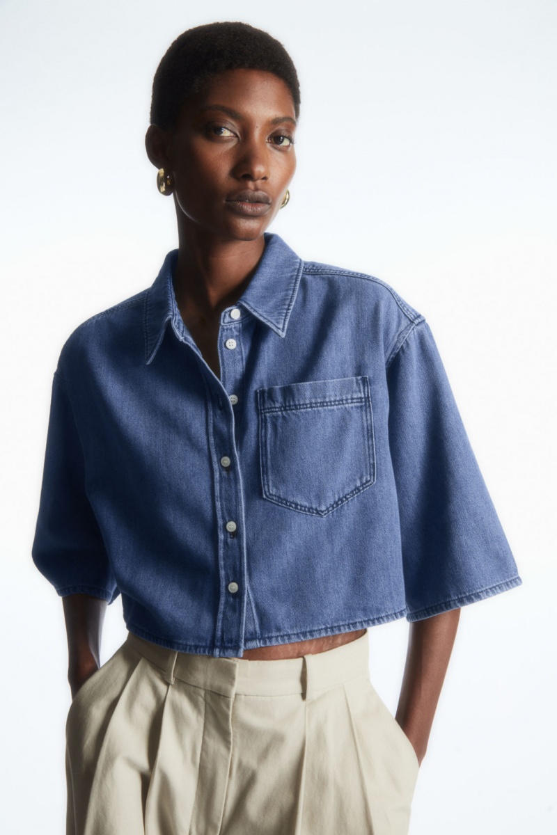 Dámské Košile COS Cropped Denim Blankyt | NRUY-70683