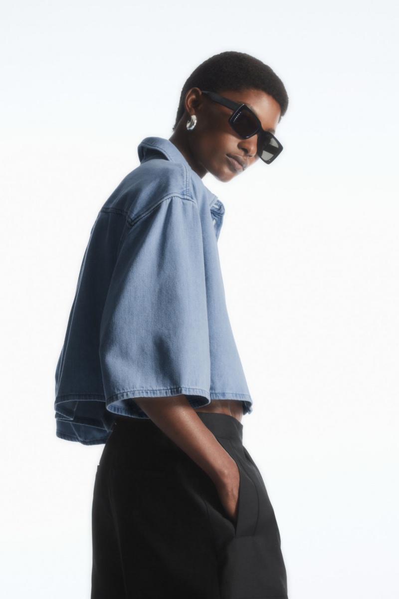 Dámské Košile COS Cropped Denim Světle Blankyt | PMUF-04812
