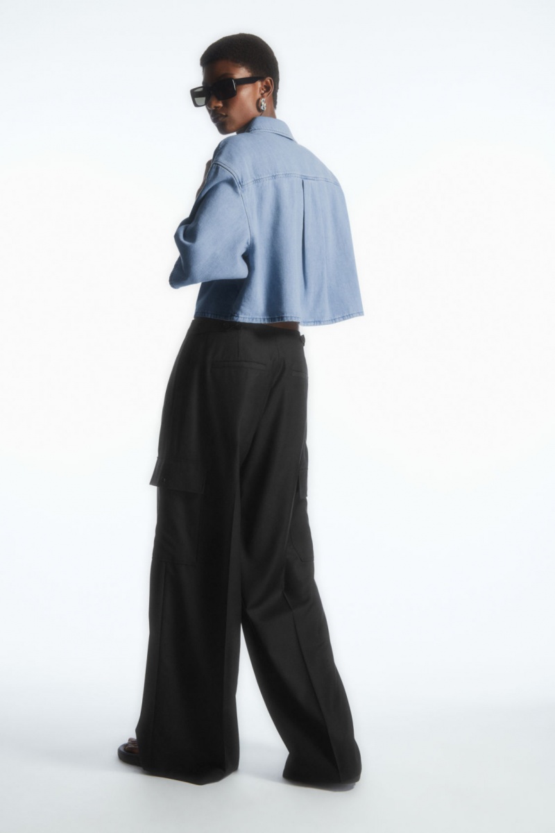 Dámské Košile COS Cropped Denim Světle Blankyt | PMUF-04812