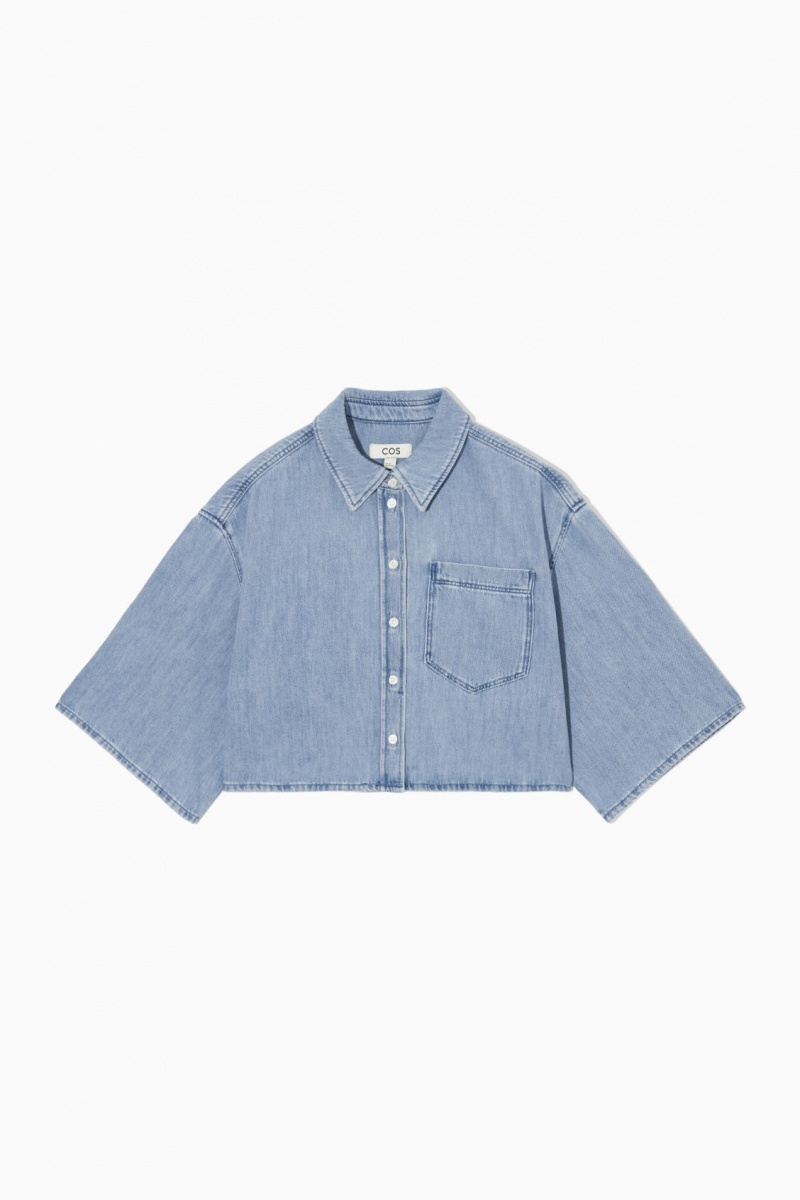 Dámské Košile COS Cropped Denim Světle Blankyt | PMUF-04812