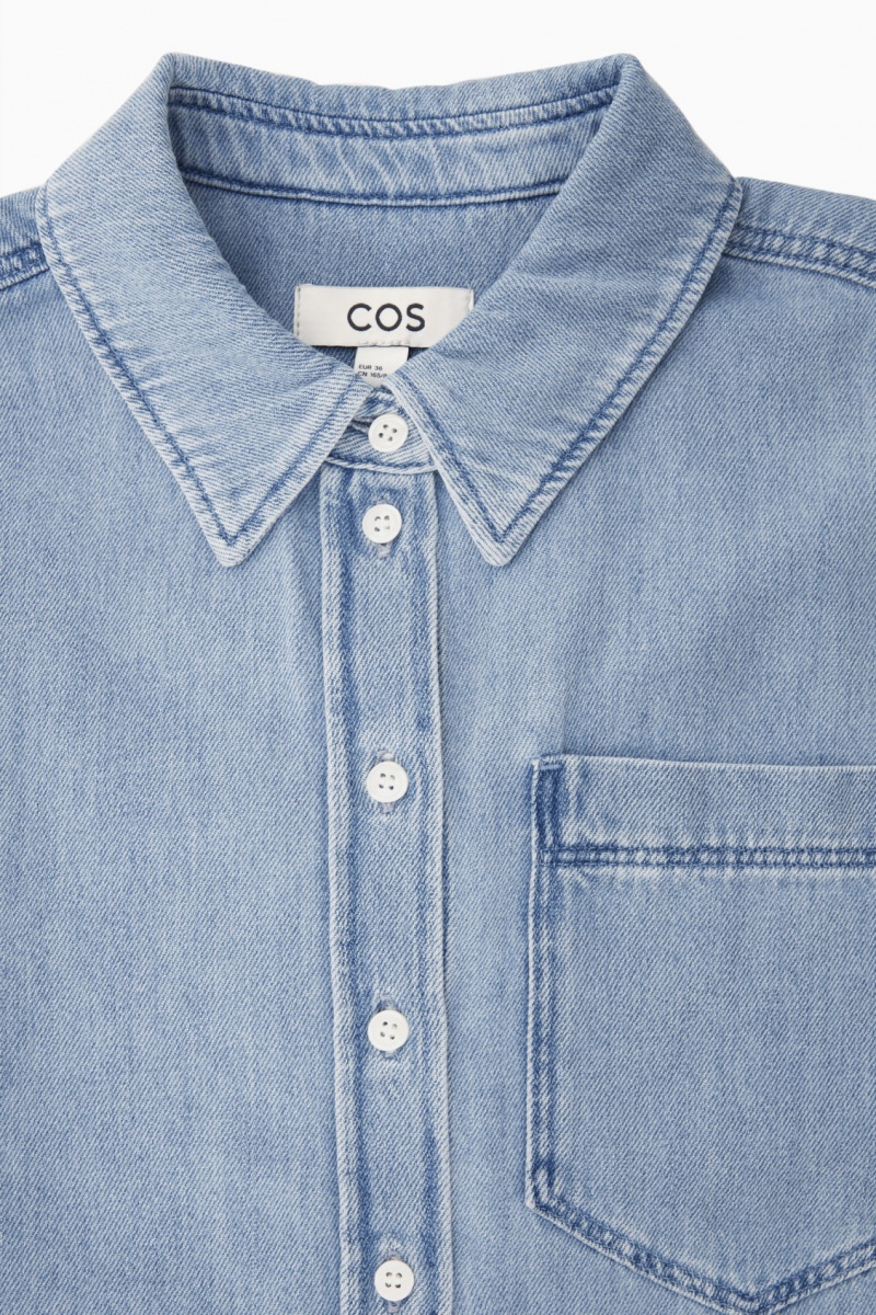 Dámské Košile COS Cropped Denim Světle Blankyt | PMUF-04812