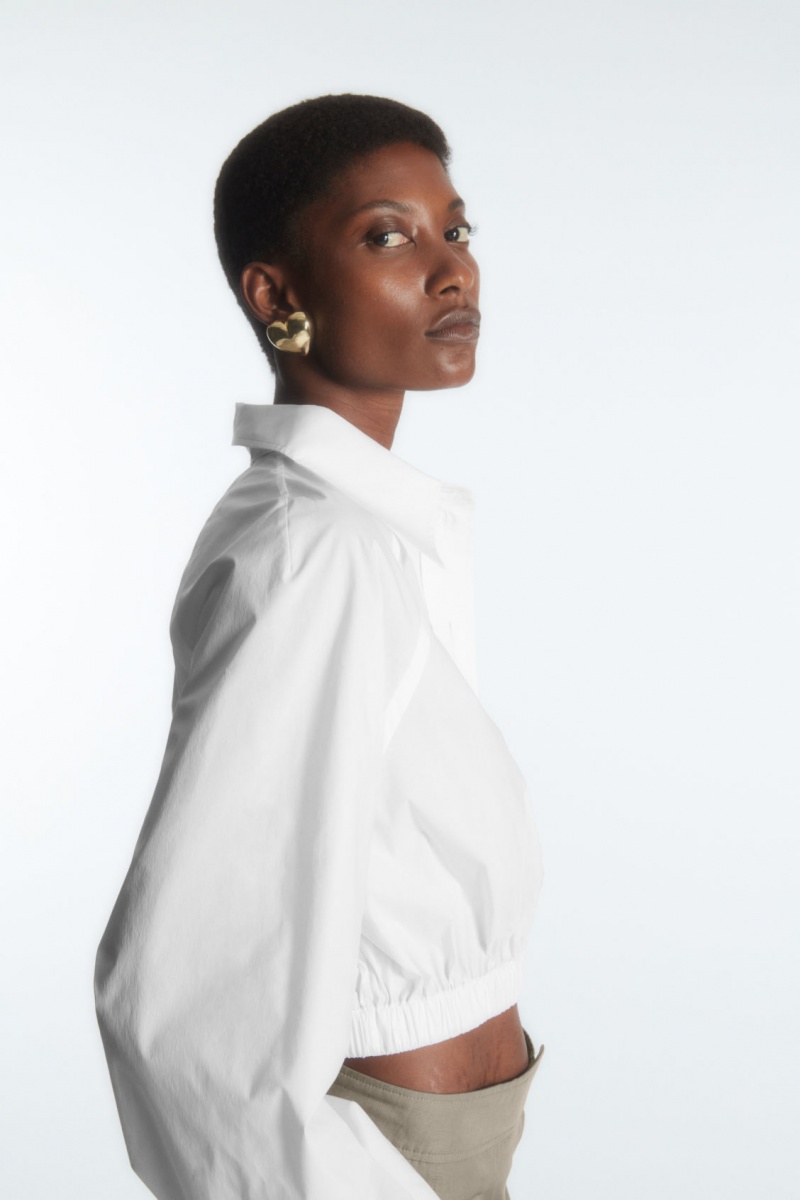 Dámské Košile COS Cropped Elasticated Bílé | WKHM-41725