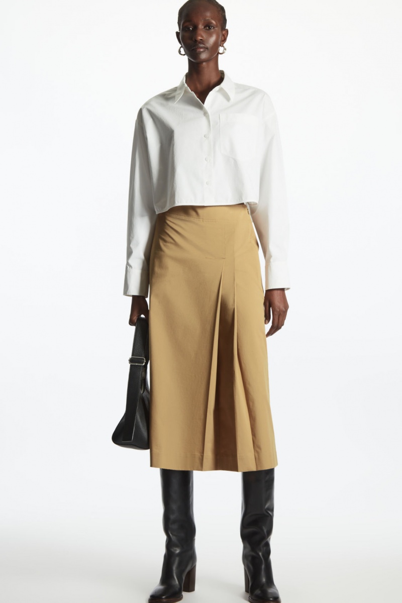 Dámské Košile COS Cropped Poplin Bílé | ZDYB-29605