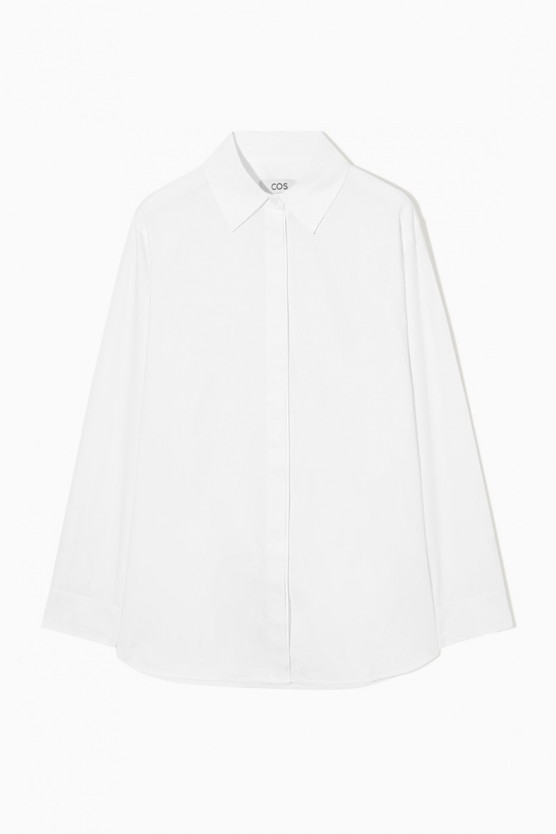 Dámské Košile COS Minimal Concealed-Placket Bílé | ZPVQ-53289