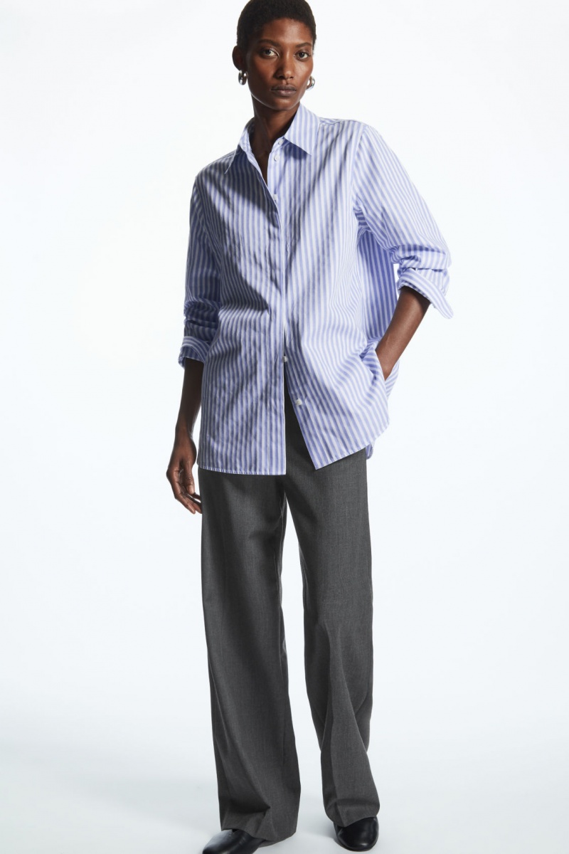 Dámské Košile COS Minimal Concealed-Placket Blankyt Bílé | TFLA-54296
