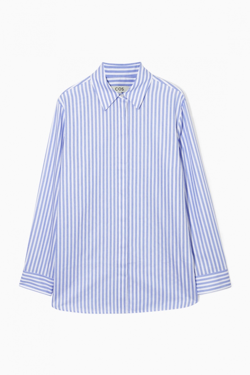 Dámské Košile COS Minimal Concealed-Placket Blankyt Bílé | TFLA-54296