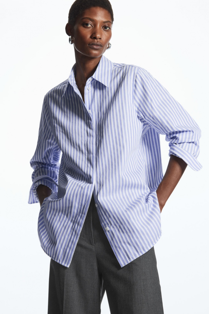 Dámské Košile COS Minimal Concealed-Placket Blankyt Bílé | TFLA-54296