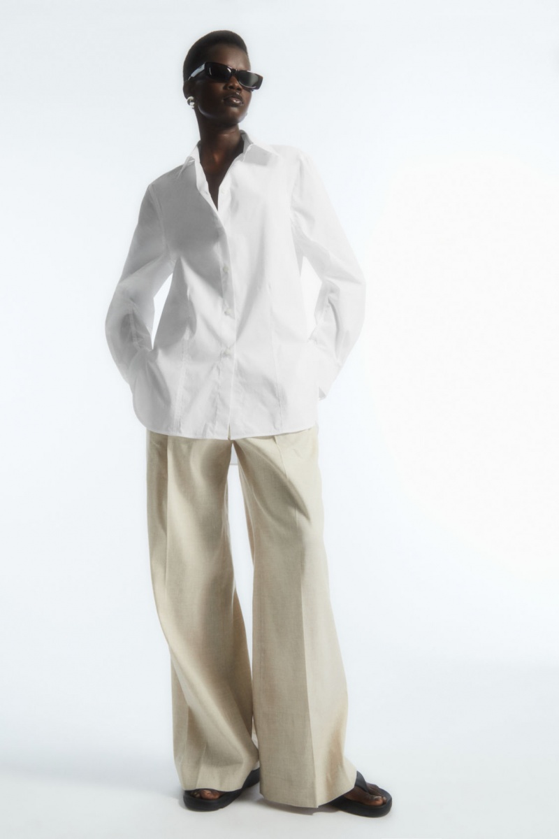 Dámské Košile COS Oversized Bavlněné-Blend Bílé | PXIR-53498