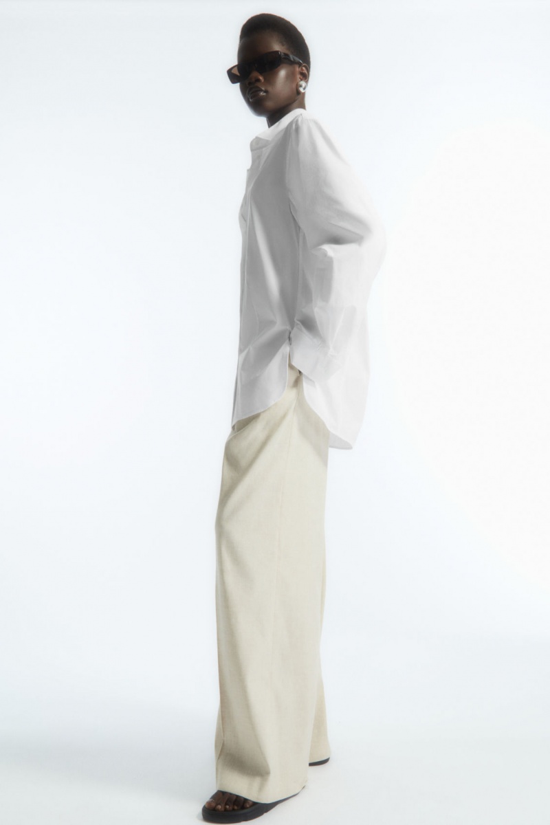 Dámské Košile COS Oversized Bavlněné-Blend Bílé | PXIR-53498