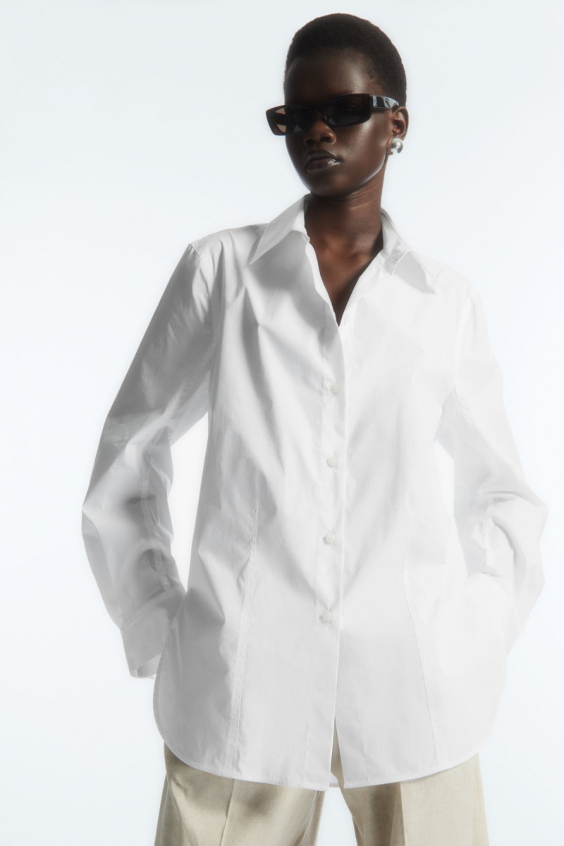 Dámské Košile COS Oversized Bavlněné-Blend Bílé | PXIR-53498