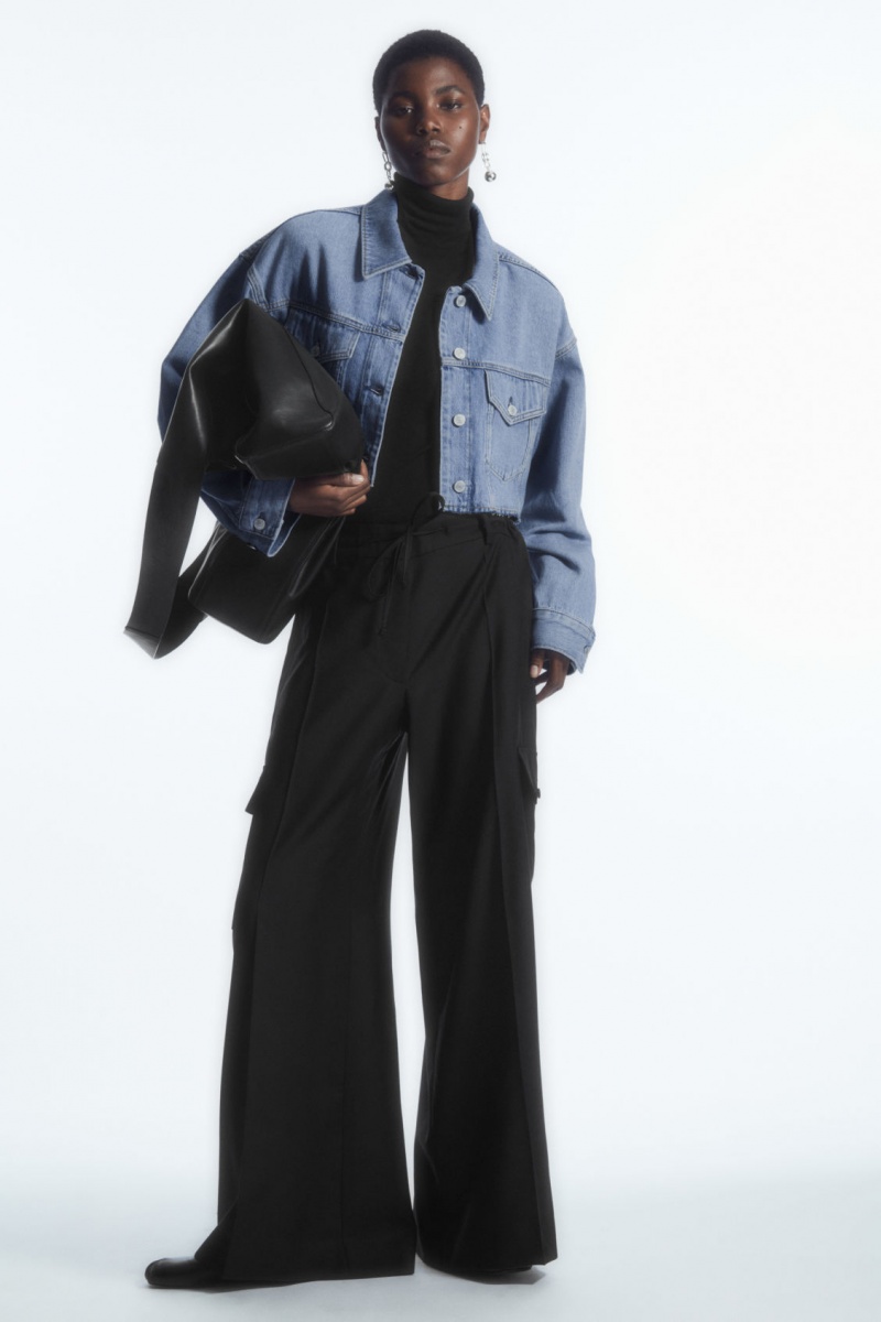 Dámské Košile COS Oversized Cropped Denim Overshirt Světle Blankyt | QDWI-31726