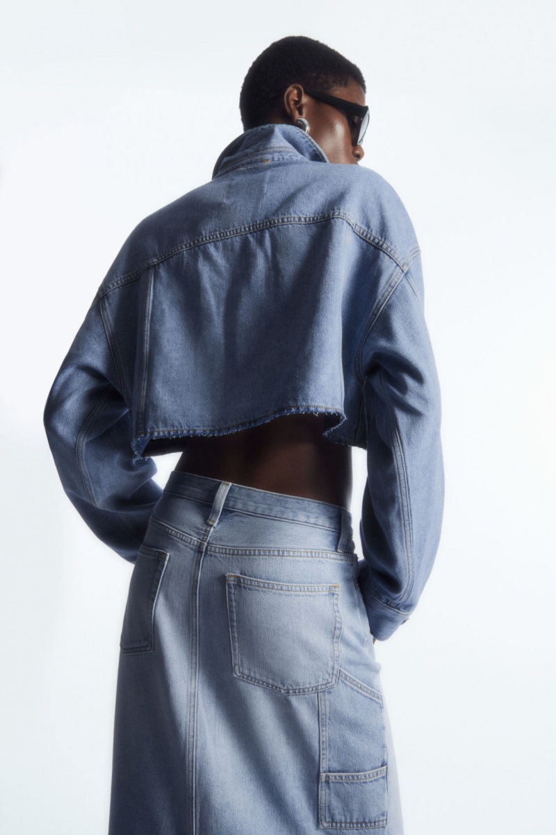 Dámské Košile COS Oversized Cropped Denim Overshirt Světle Blankyt | QDWI-31726