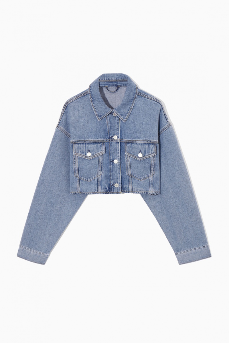 Dámské Košile COS Oversized Cropped Denim Overshirt Světle Blankyt | QDWI-31726